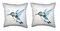 Pair Of Betsy Drake Green Hummingbird Large Indoor/Outdoor Pillows 18 X 18